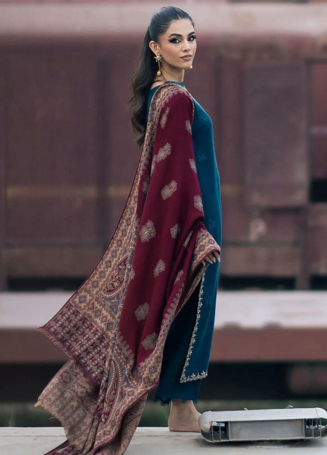 Rivaj Embroidered Dhanak Three Piece COCO-145