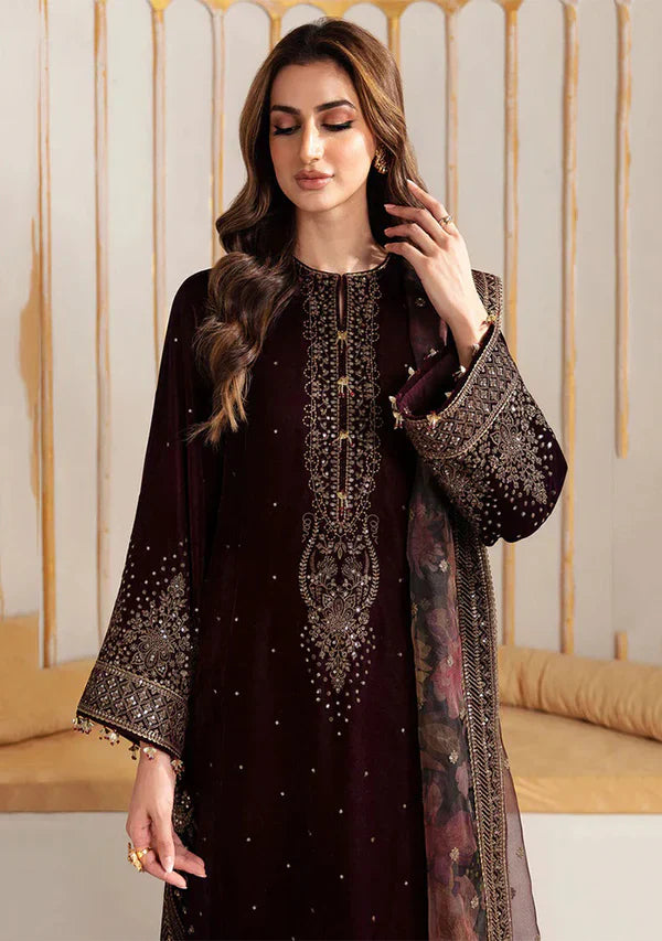 jazmin D-220 Embroidered Velvet Three piece Winter Collection