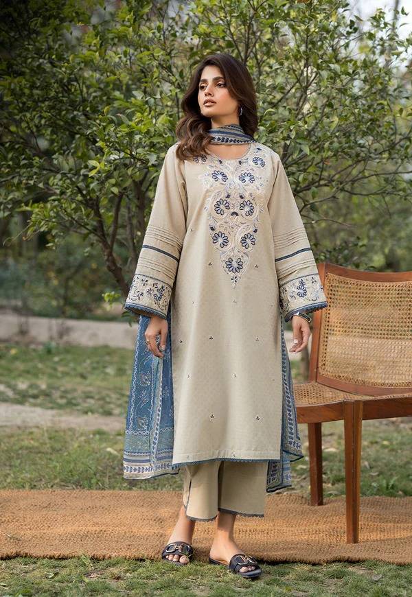 Asim jofa Embroidered Three Piece Lawn AJ-142