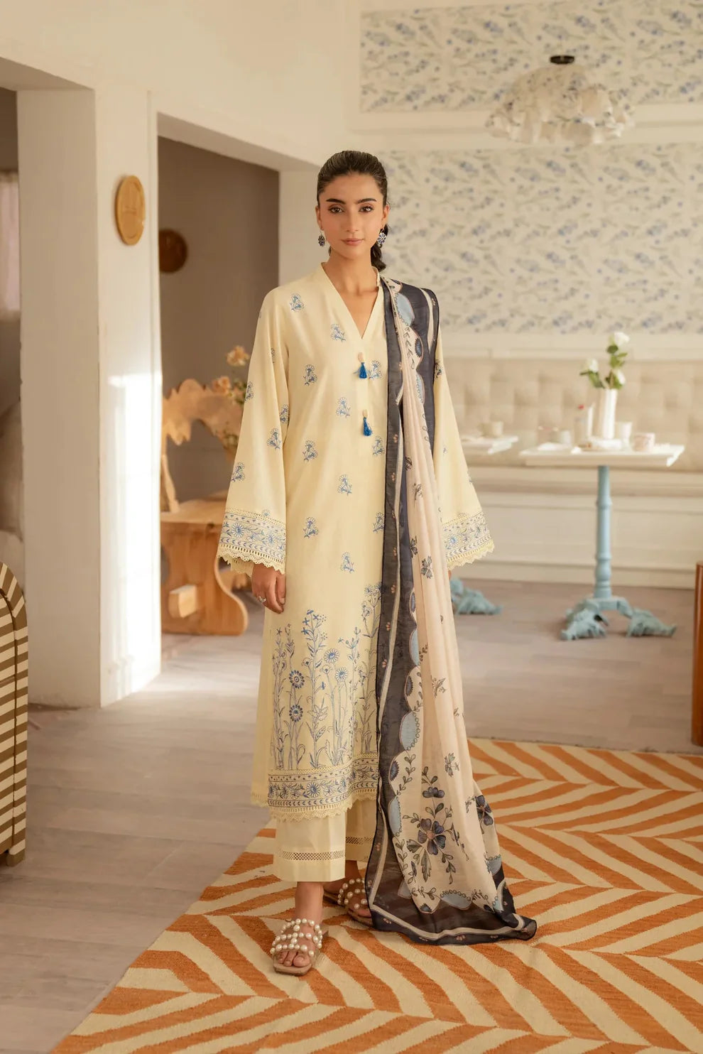 Cross Stitch Embroidered lawn Three Piece CS-198