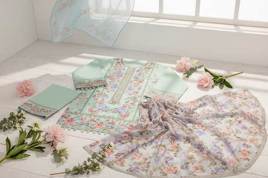 Premium Rivaj Lawn Collection 2026 - A display of luxury pastel summer suits with intricate floral embroidery, stylish dupattas, and modern silhouettes for the ultimate summer fashion guide."