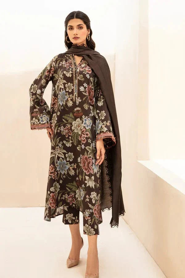 Sapphire D-802 Brown Khaddar Printed 3pc