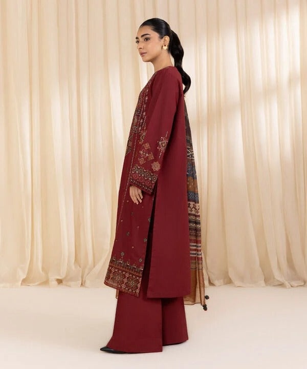 sapphire Embroidered Dhanak Three Piece SP-715