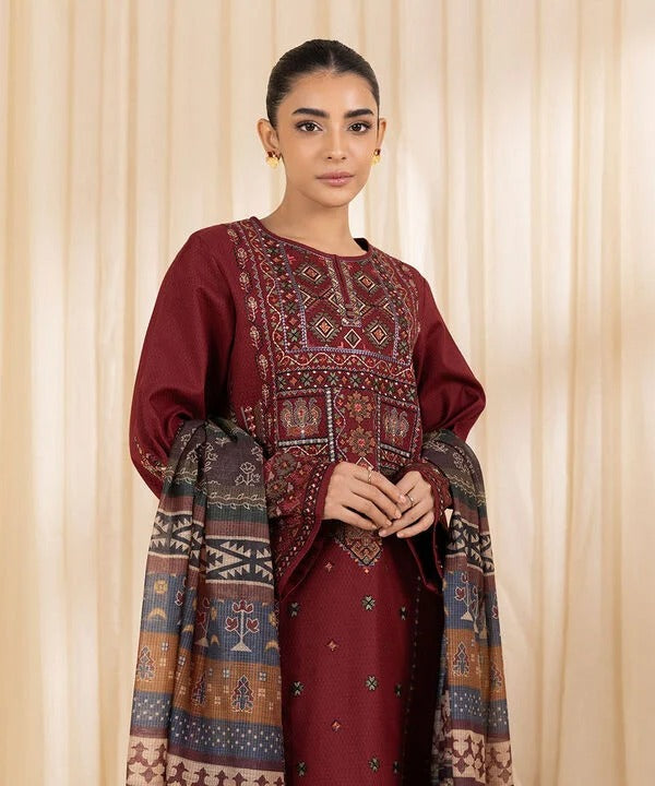 Sapphire SP-715 Dhanak Embroidered 3pc