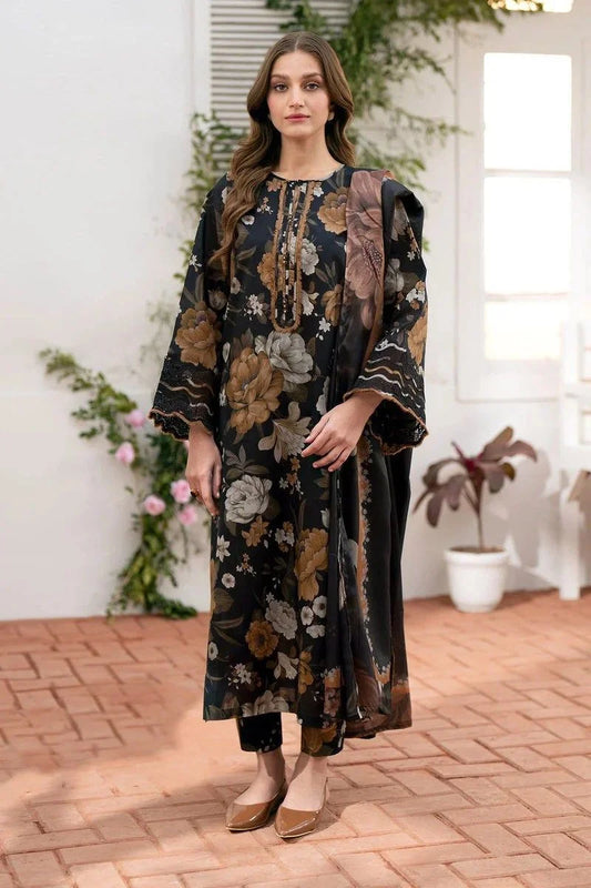 Baroque D-100 Printed three  piece suit ( khaddar )