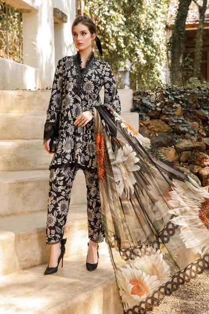 M-Print 05 Black Lawn Digital Printed Three Piece