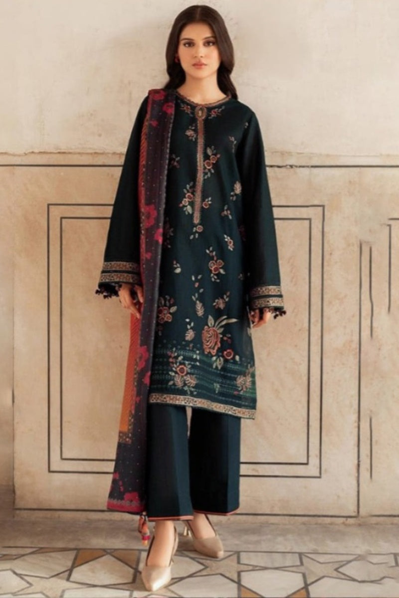 jazmin  Embroidered Dhanak Three Piece D-125
