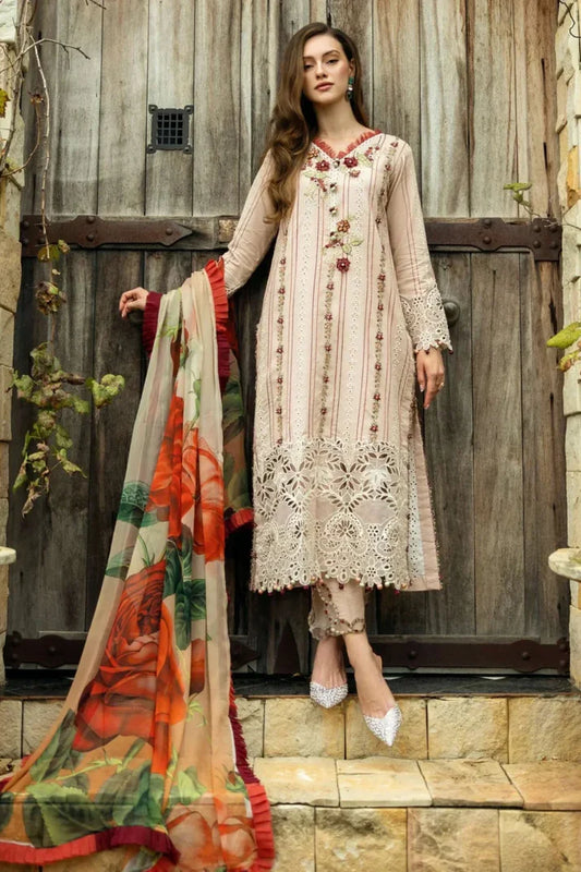 Roheenaz D-190 Embroidered Lawn 3pc