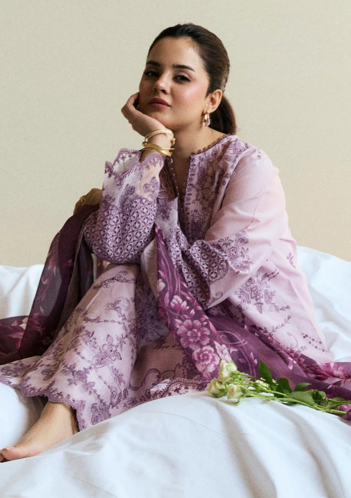 Zarashahjhan Embroidered Dhanak Three Piece COCO-1577