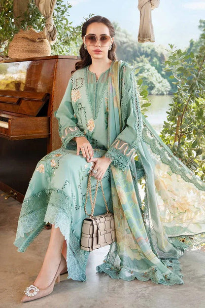 Maria B Chikenkari Embroidered lawn Three Piece MB-0127