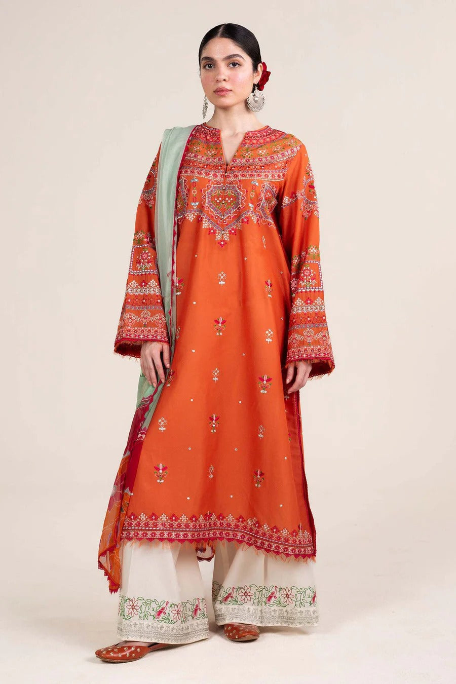 Crossstitch Embroidered lawn Three Piece CS-13