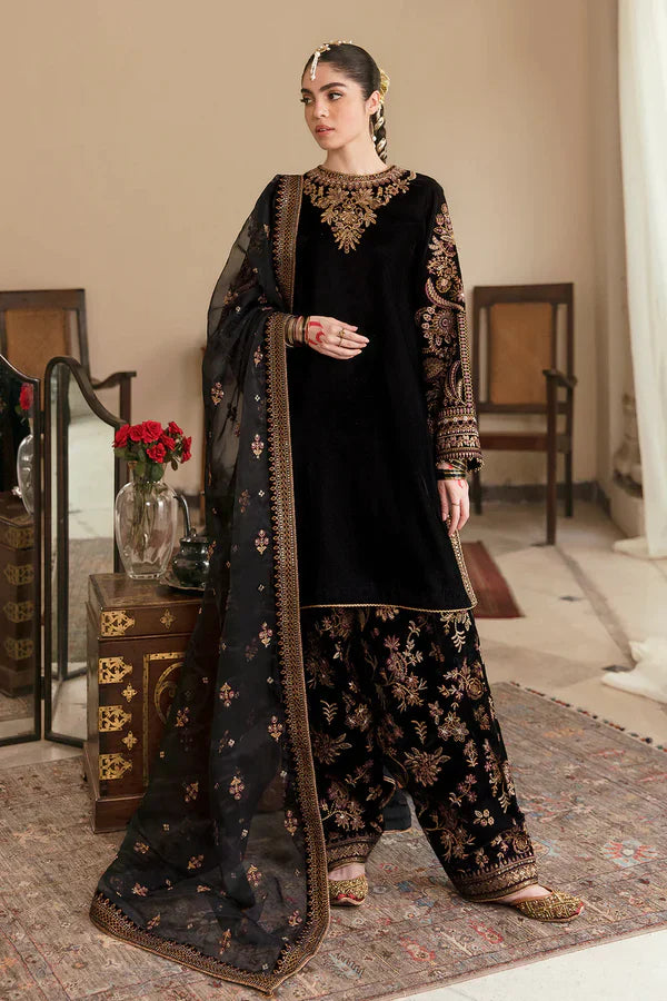 FCC ZC-126 Embroidered Velvet Three piece  Winter Collection