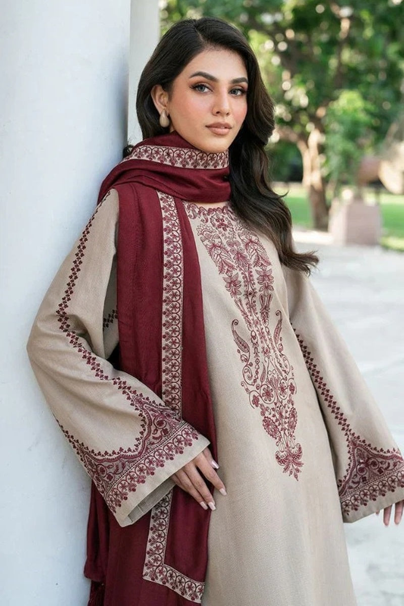 Sapphire Embroidered Dhanak Three Piece D-99