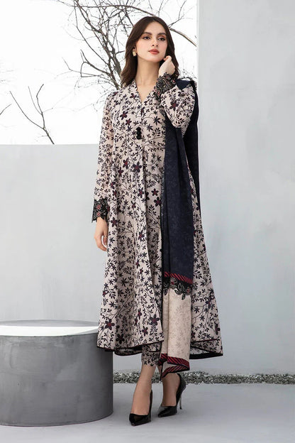 Baroque D-800  khaddar Printed three  piece