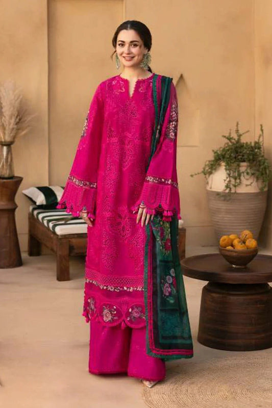 Chikenkari Qalamkar Embroidered lawn Three Piece QL-1036
