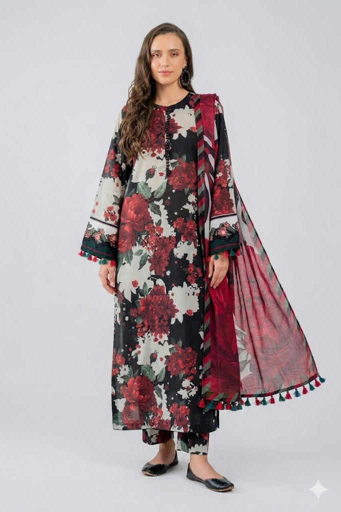 Baroque D-270 Printed three piece suit