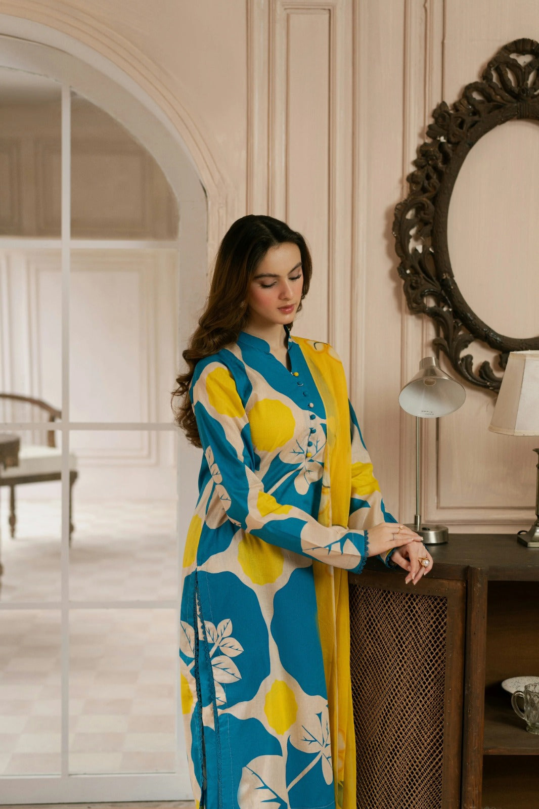 fcc-160 Printed Airjet Shamoz Silk Three Piece