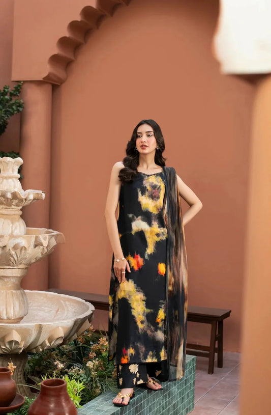 fcc-155 Printed Airjet Shamoz Silk Three Piece