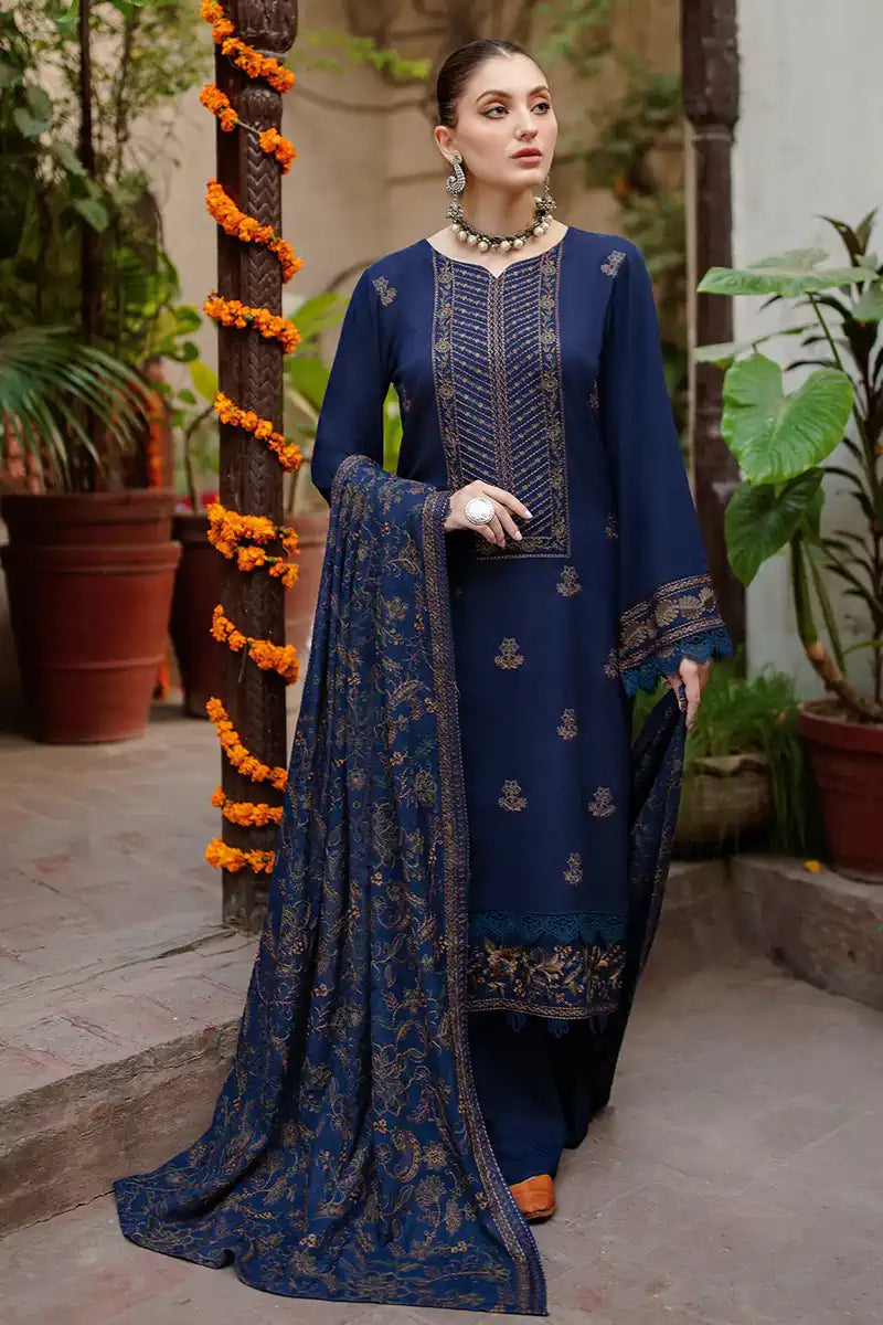 Bareeze D-10 Embroidered Dhanak Three Piece Winter Collection