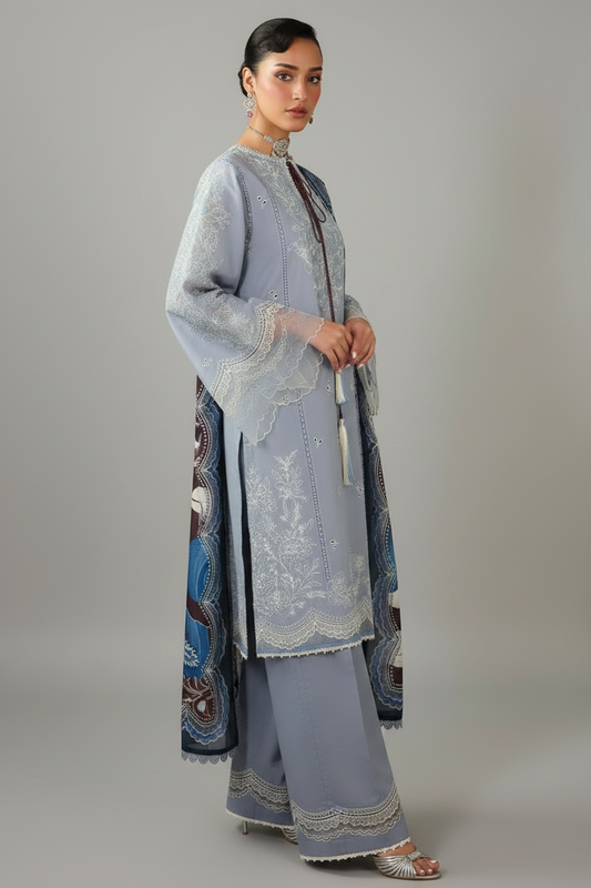 BIN ILYAS Lawn Embroidered Three Piece BL-990