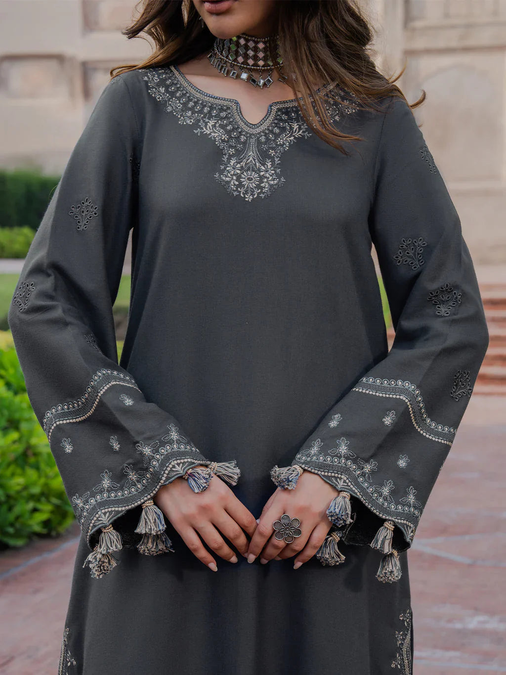 Izel Embroidered Dhanak Three Piece Winter IZ-85