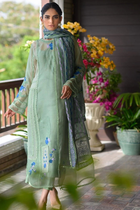 Rivaj Lawn #523 Organza Lawn inner  Embroidered 3 pc