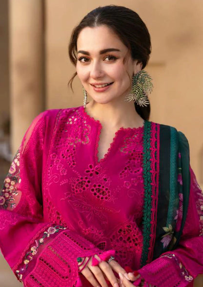 Chikenkari Qalamkar Embroidered lawn Three Piece QL-1036