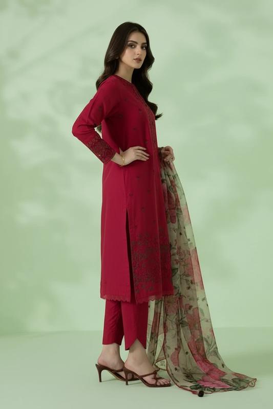 Sapphire Embroidered lawn Three Piece SPW-751