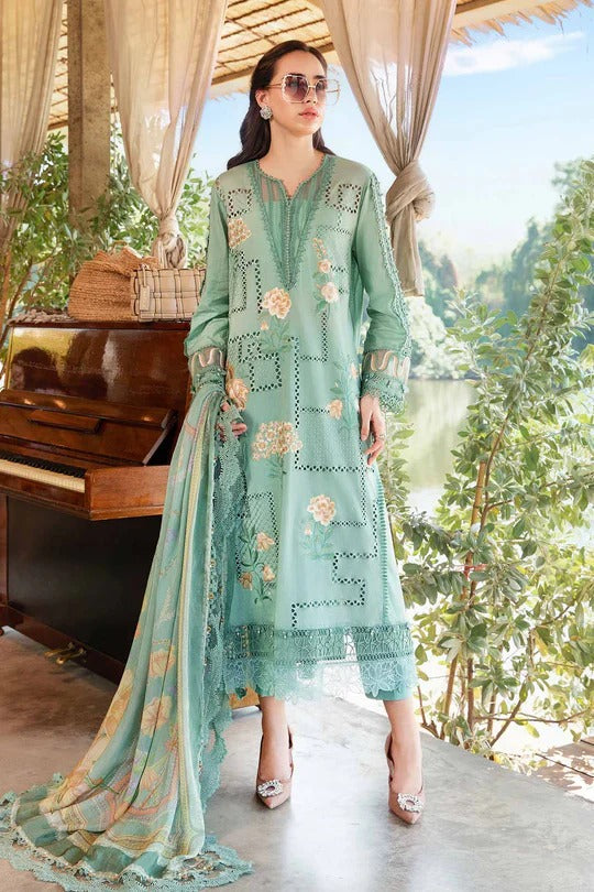 Maria B Chikenkari Embroidered lawn Three Piece MB-0127