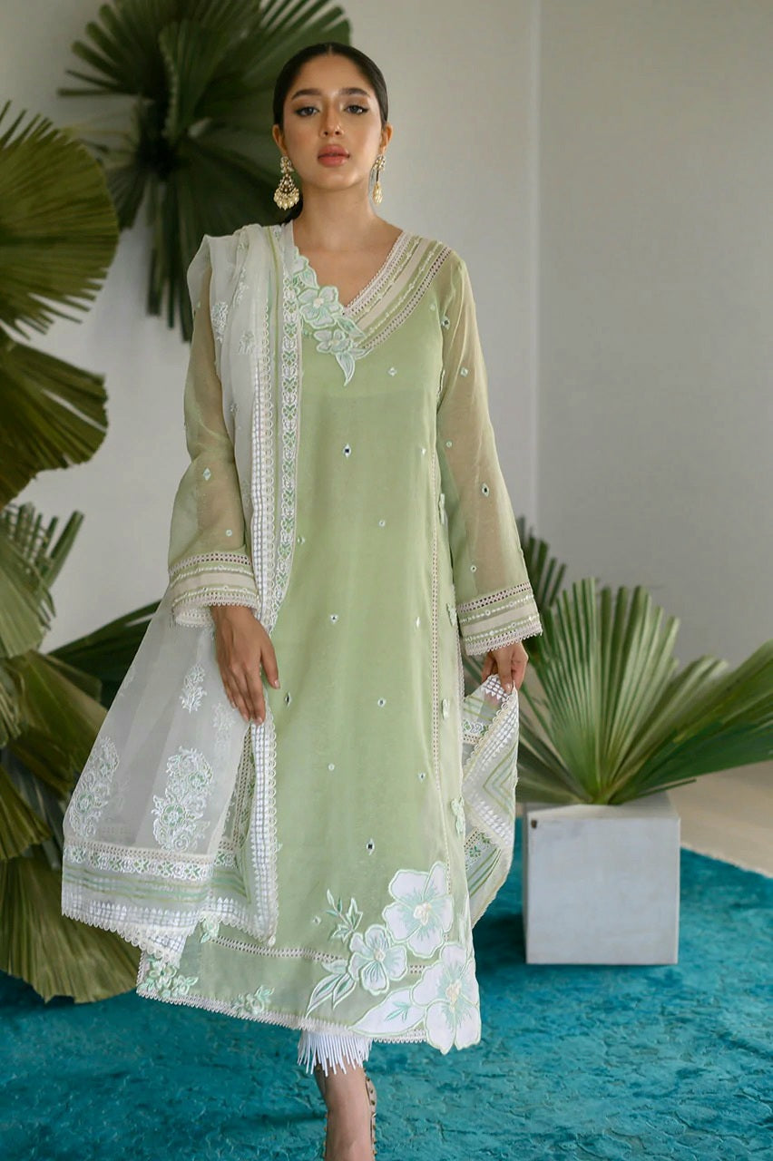 Design#29 Organza Grip inner  Embroidered 3 pc