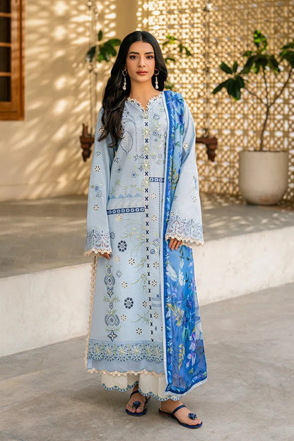 Chikenkari Qalamkar Embroidered Lawn Three Piece QL-1049