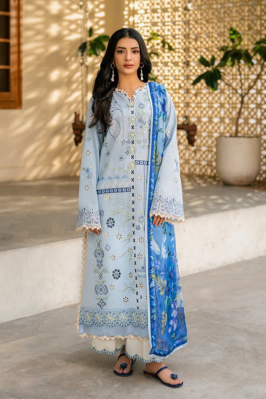 Chikenkari Qalamkar Embroidered Lawn Three Piece QL-1049