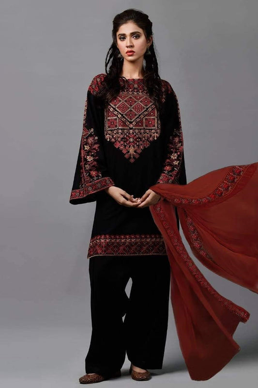 Kayseria KR-01 Black Embroidered Lawn Three piece Summer Collection