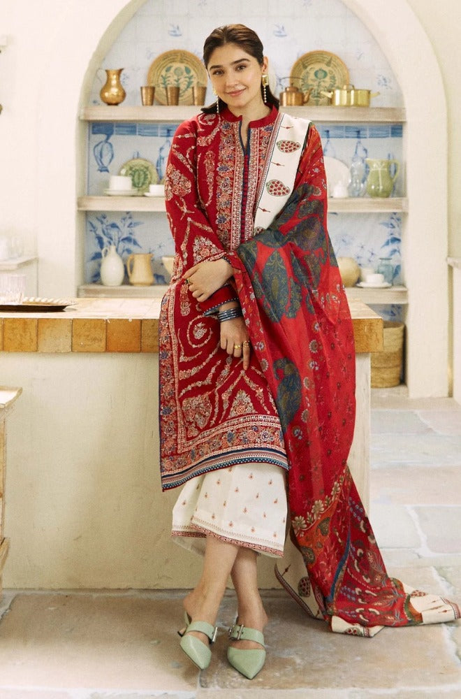 Zarashahjhan Embroidered Dhanak Three Piece COCO-W08