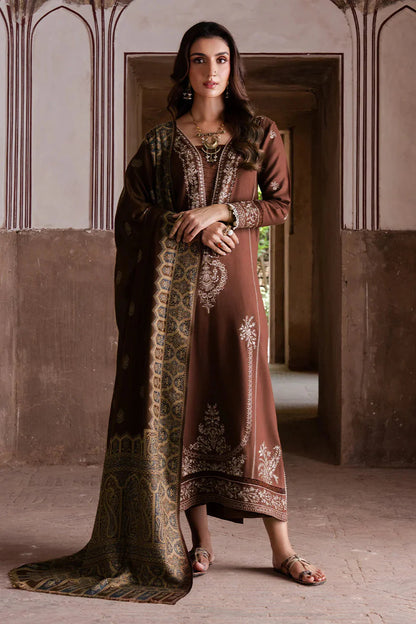 Izel Chikenkari Embroidered Dhanak Three Piece D-223