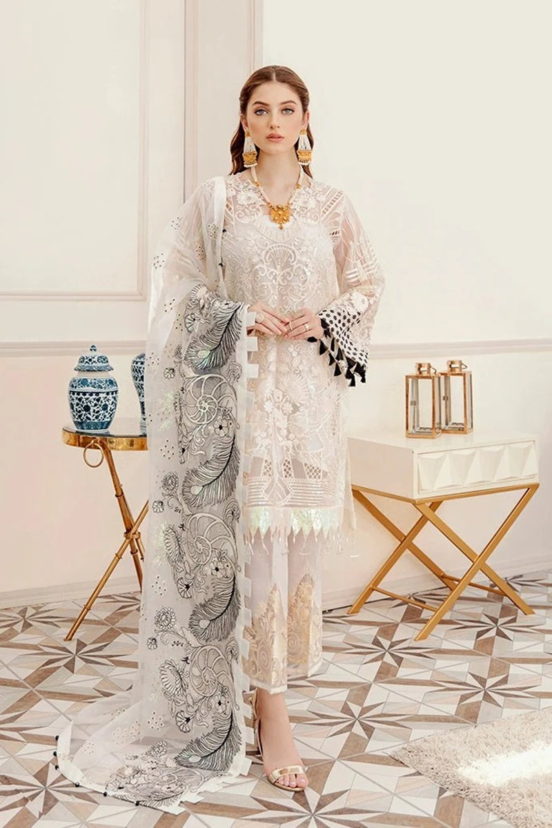 Rivaj Lawn Design#`48 Organza Lawn inner  Embroidered 3 pc