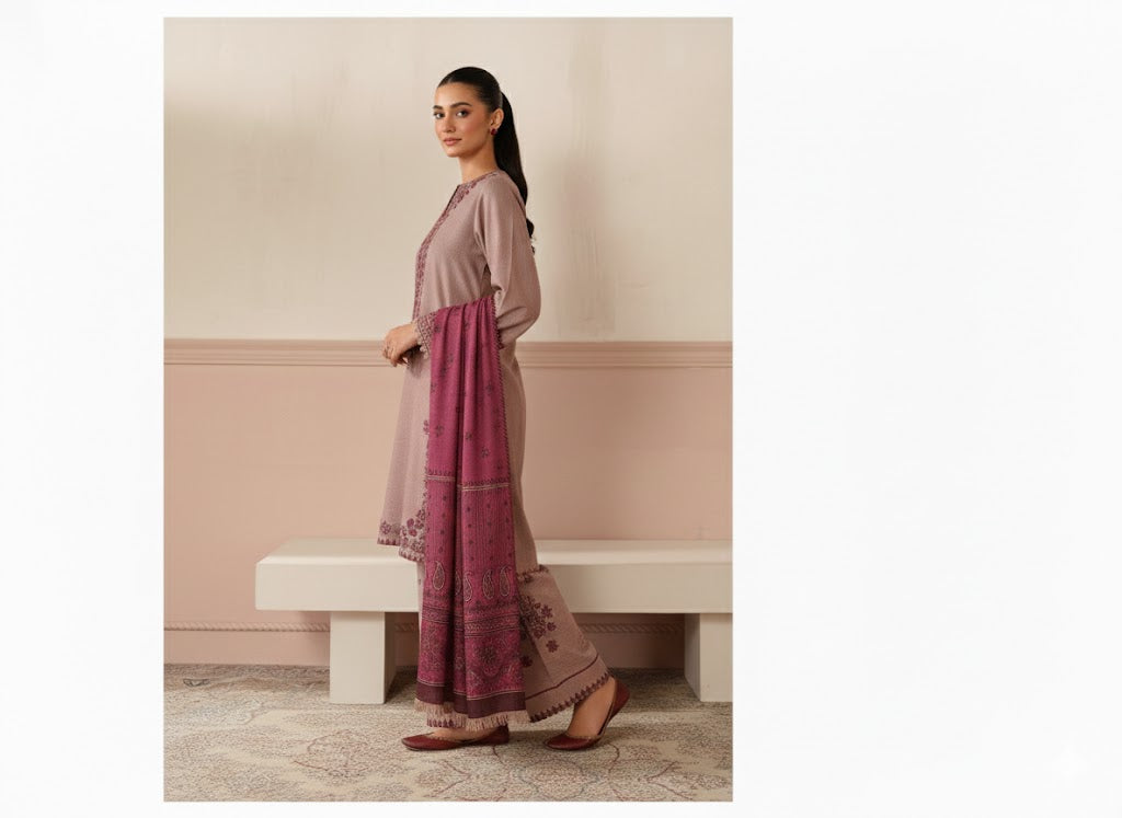 baroque  Embroidered Three Piece Lawn D-96