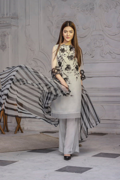 Rivaj Lawn Collection FCC-100 Embroidered Organza Three Piece Collection
